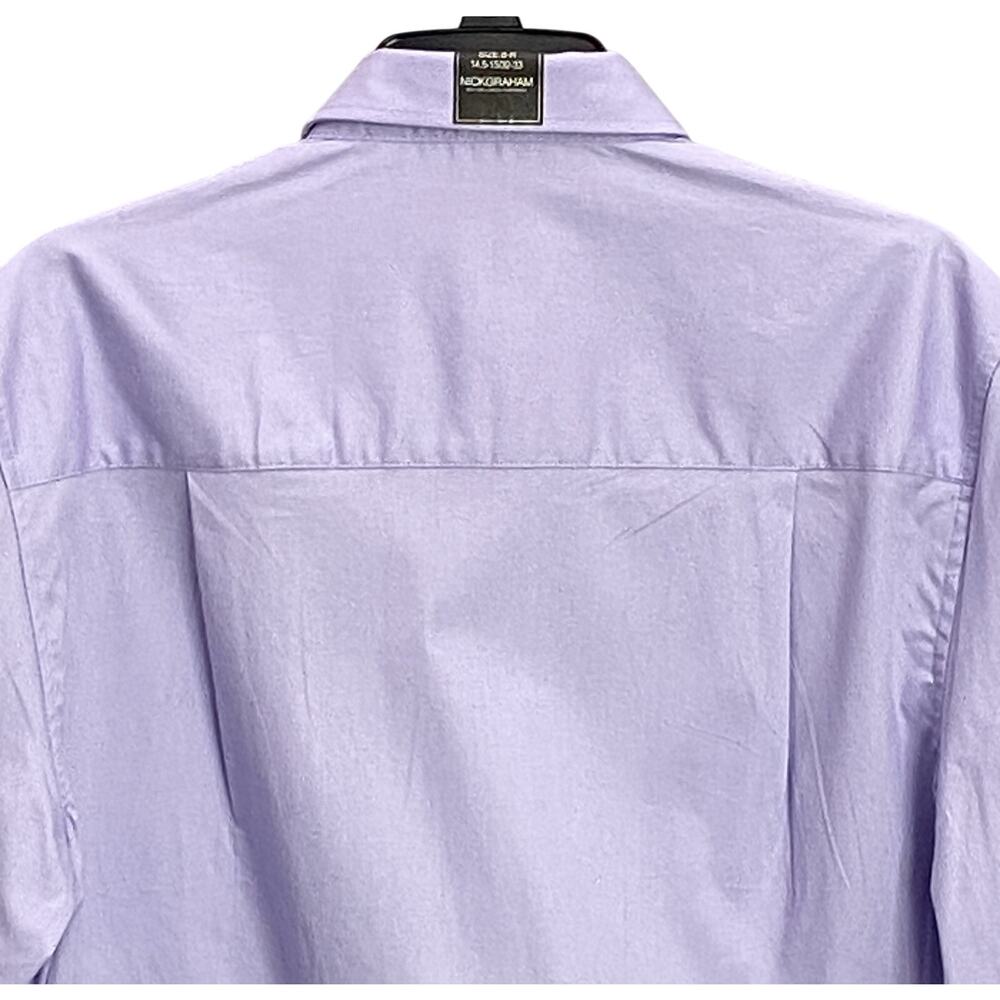 Nick Graham Shirt Men's Small 14.5-15 32/33 Shirt & Tie Lavender Modern Fit NEW - Picture 6 of 13
